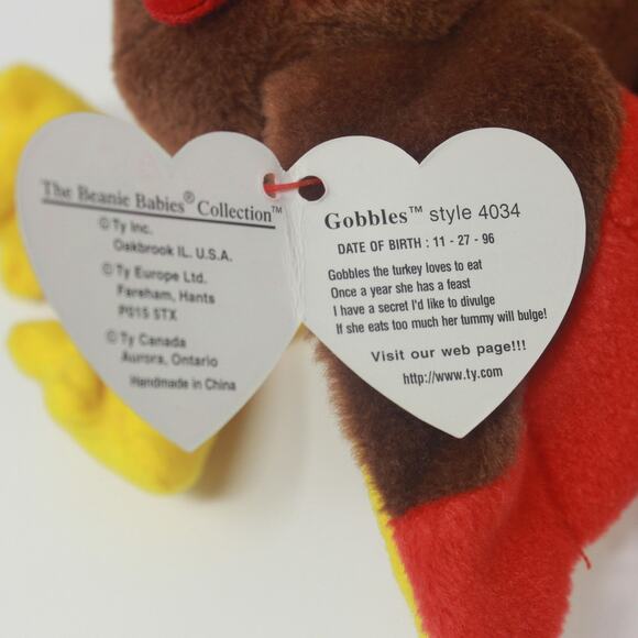 TY Vintage Turkey "Gobbles" Beanie Baby - Picture 2 of 10